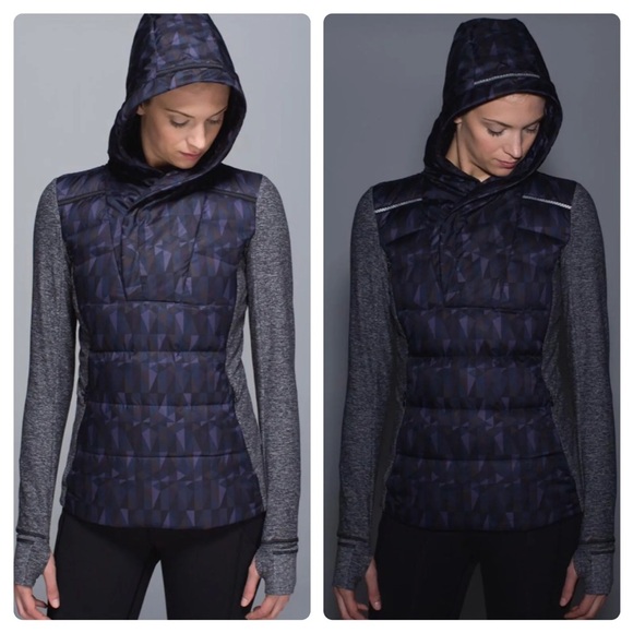 Lululemon Fluff Off Pullover Nightfall Black Goose Down Sz 6 - Picture 2 of 11